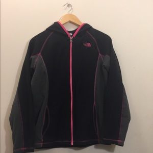 Black north face zip-up hoodie